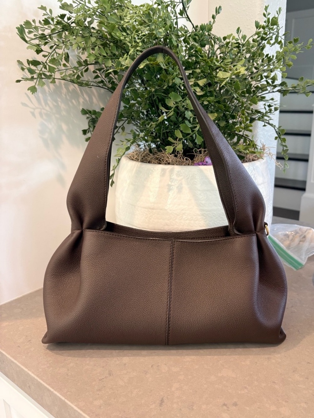 Authentic Polene Neuf East West Shoulder Bag in Ebony